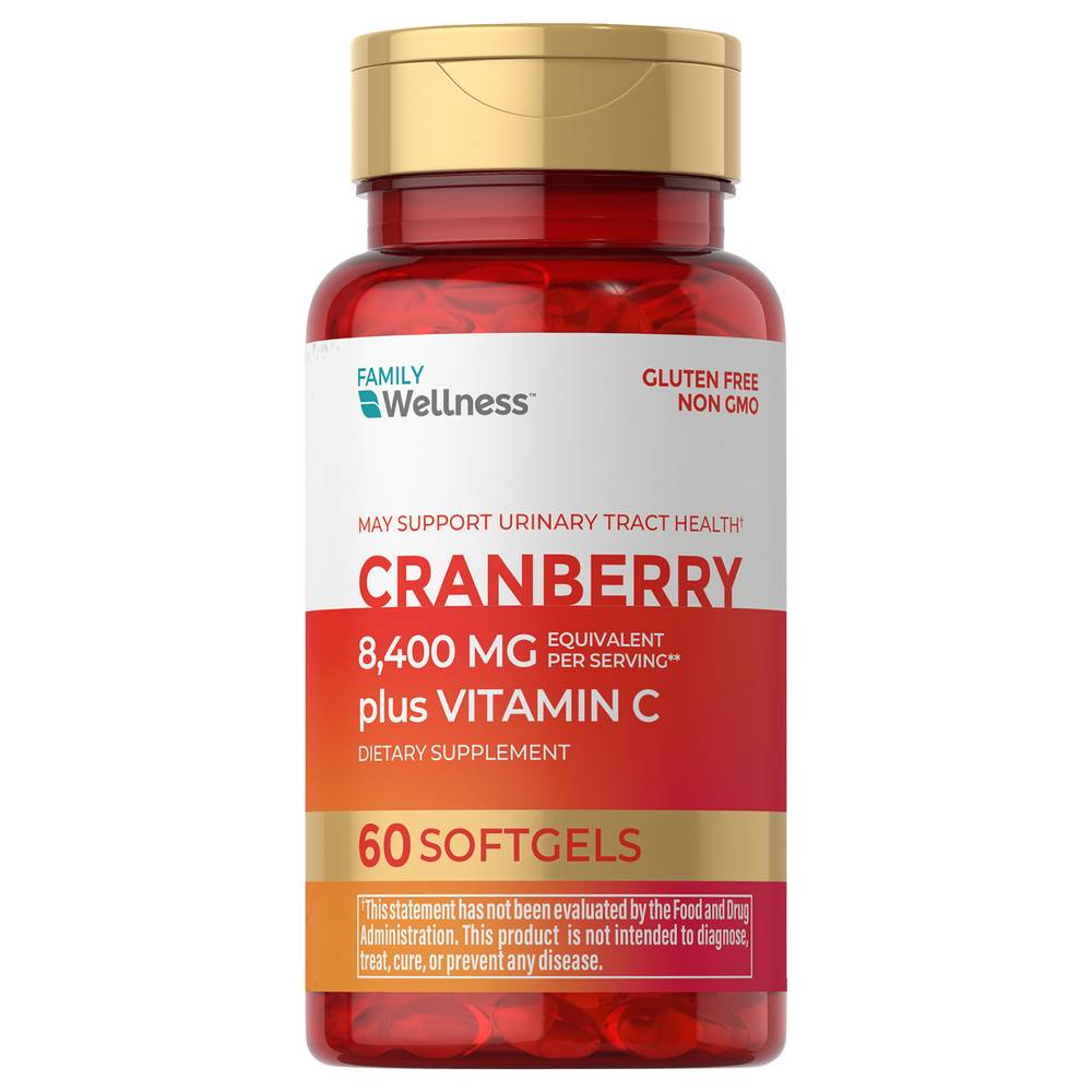 Family Wellness Cranberry 8400 mg Plus Vitamin C Softgels (60 ct)