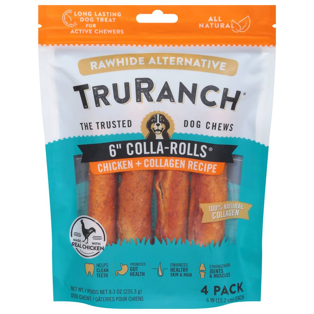 Truranch Colla-Rolls Chicken + Collagen Recipe Dog Chews