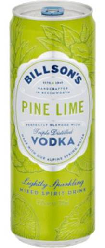 Billsons Vodka Pine & Lime 355ml (4 Pack)