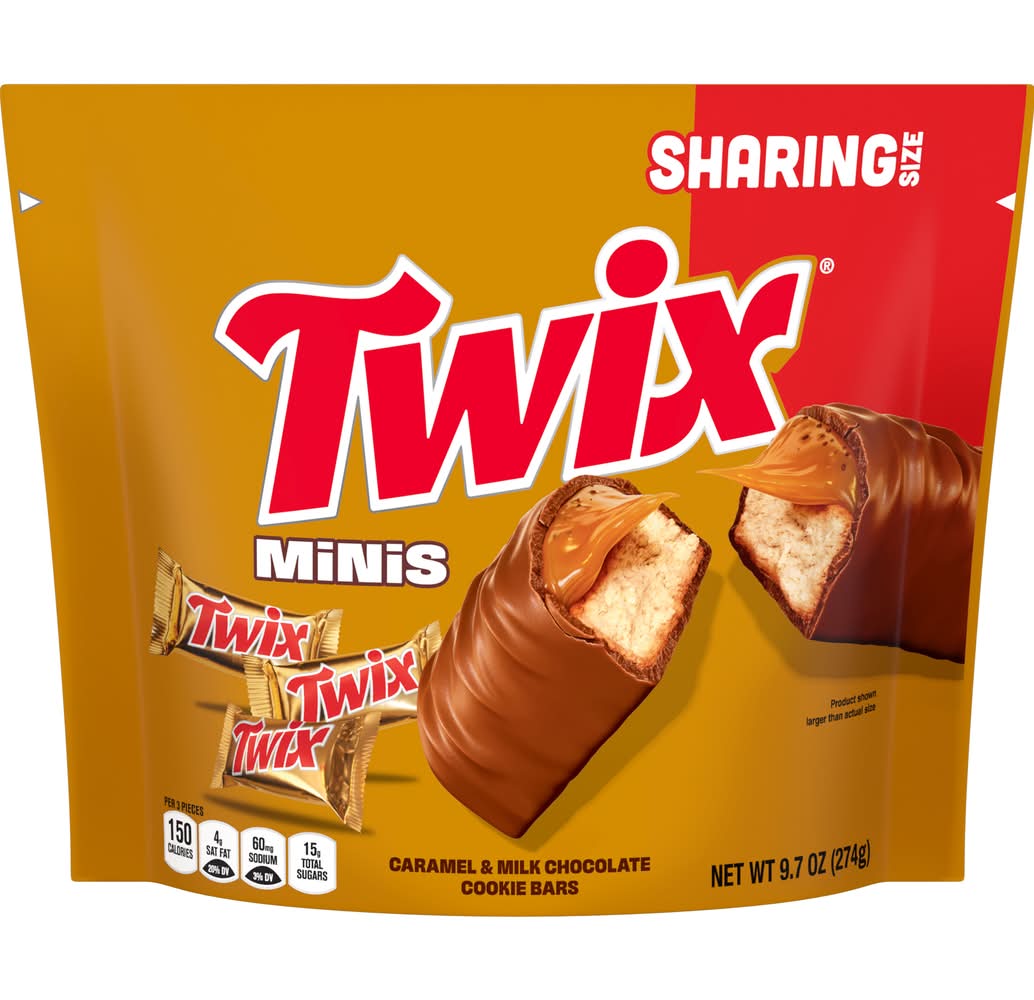 Twix Sharing Size Minis Cookie Bars, Caramel & Milk Chocolate (9.7 oz)