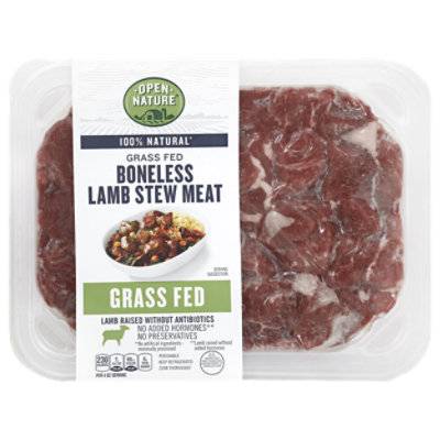 Open Nature Lamb Stew Meat Boneless - 1 Lb