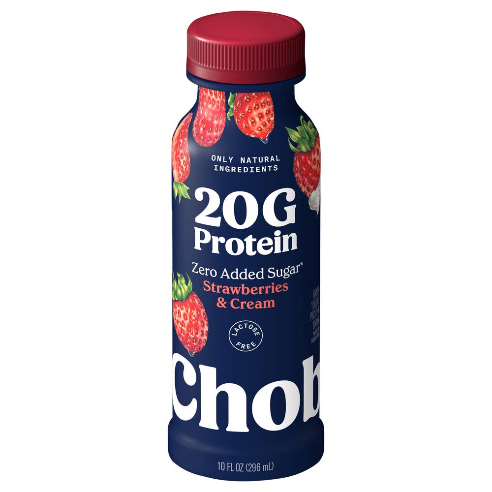 Chobani Lowfat Greek Yogurt Drink, Strawberry Cream (10 fl oz)