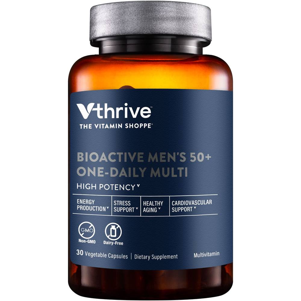 Once-Daily Bioactive Multivitamin For Men 50+ - Supports Stress & Healthy Aging (30 Vegetarian Capsules)