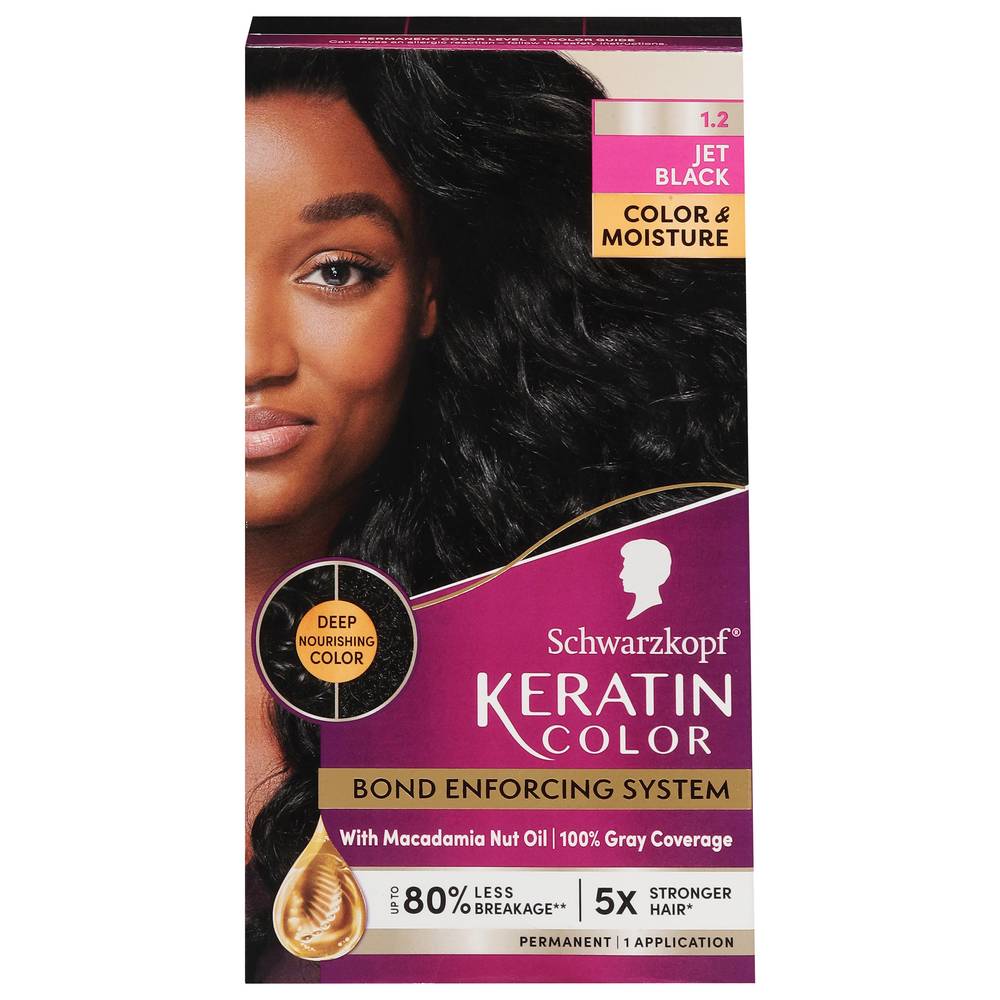 Schwarzkopf Keratin Permanent Hair Color (1.2 jet black)