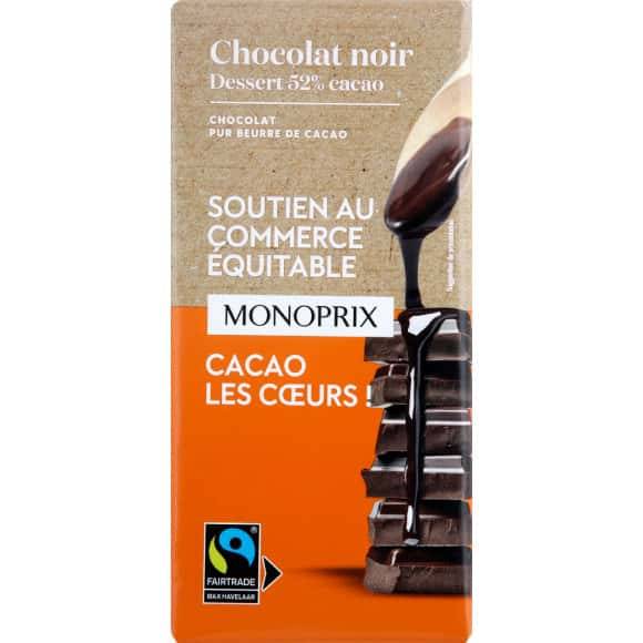 Monoprix Chocolat Noir Dessert La Tablette De 200 G