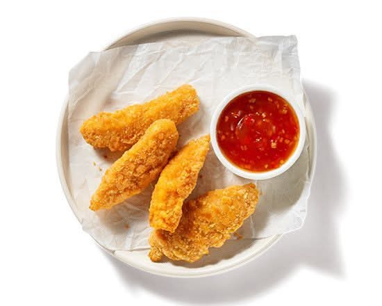 4 x Hot n Spicy Chicken Strips + 1 Dip of choice