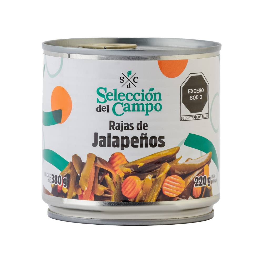 Selección del Campo chiles jalapeños en rajas