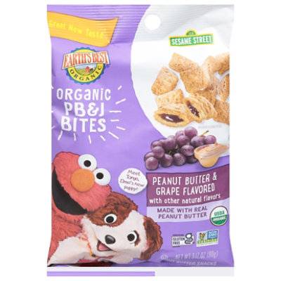 Earths Best Peanut Butter And Jelly Bites Grape - 3.17 Oz