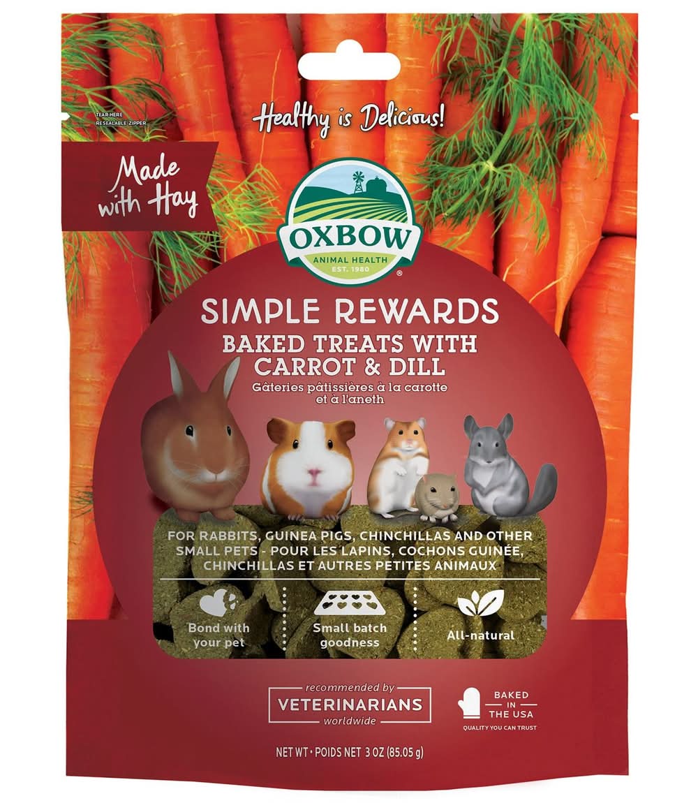 Oxbow Simple Rewards Carrot & Dill Baked Small Animal Treats, 3 oz