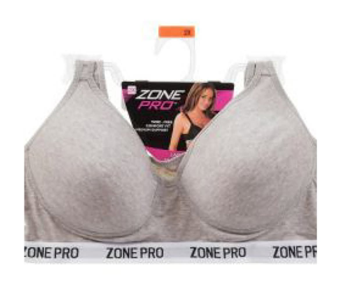 Zone Pro Sports Bra, Women, L, Heather Grey
