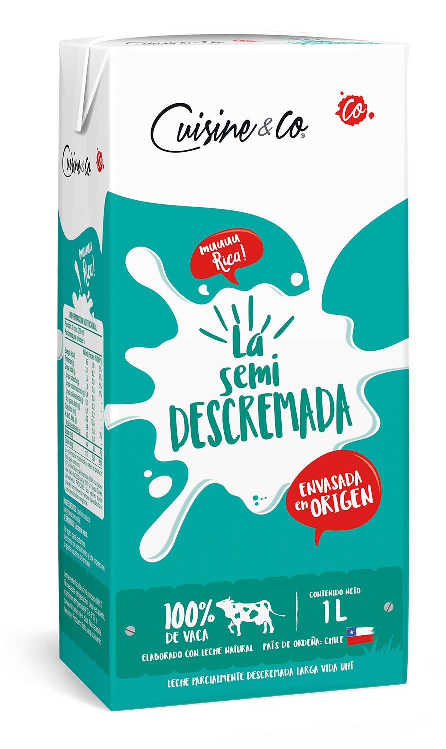 Cuisine & Co · Leche semidescremada (1 L)