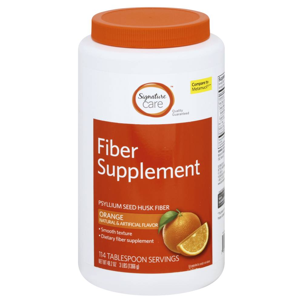 Signature Care Fiber Supplement Orange Flavor Laxative (114 x 0.46 oz)