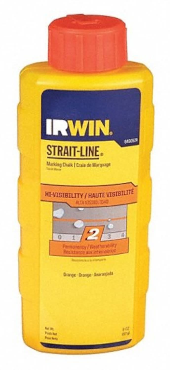 IRWIN Strait-Line 8 Oz Permanent Marking Chalk Fluorescent Orange 1 Pk