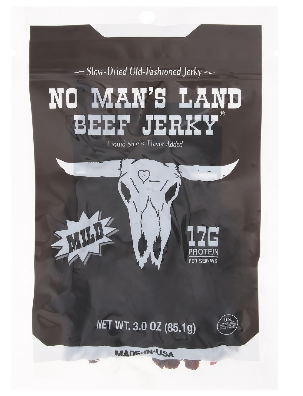 No Man's Land Slow Dried Old Fashioned Jerky, Mild (3 oz)