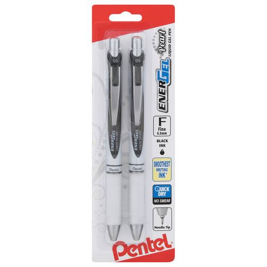 Pentel Energel Pearl 0.3 mm Needle Tip Pens Black (2 pens)