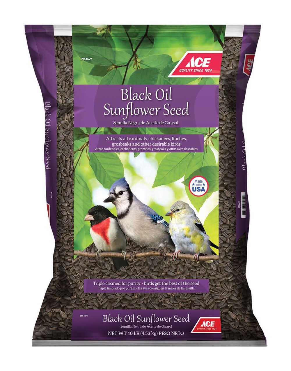 ACE Black Oil Sunflower Seed Wild Bird Food 10 Lb