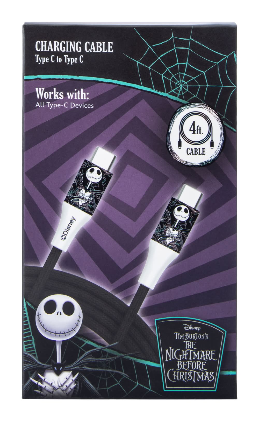 Disney Tim Burton's The Nightmare Before Christmas Type-C To Type-C Charging Cable