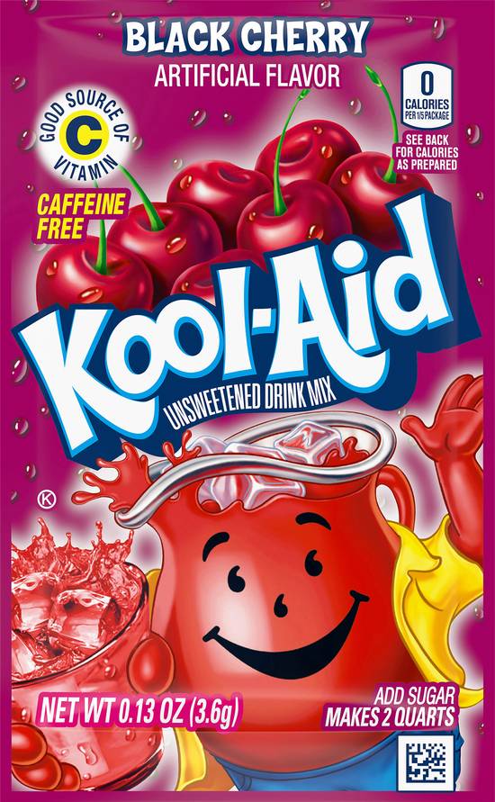 Kool-Aid Caffeine Free Unsweetened Black Cherry Powdered Drink Mix (0.13 oz)