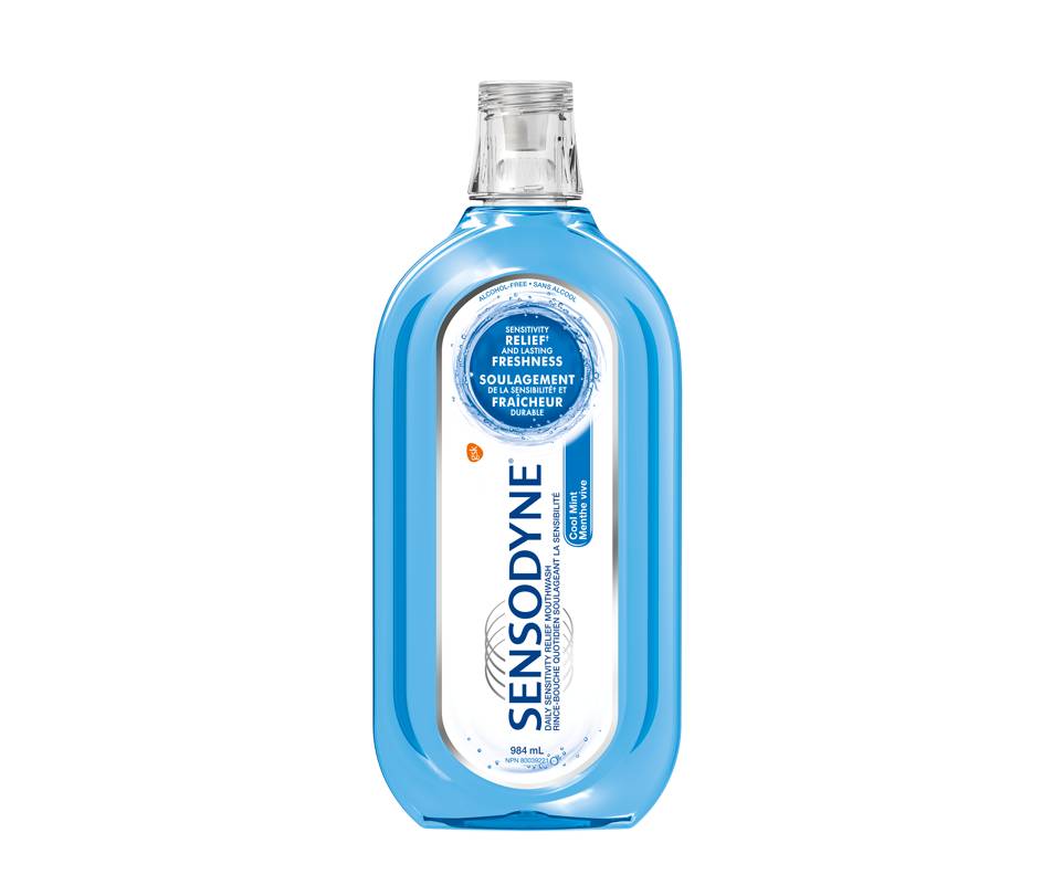 Rince-bouche sensodyne soulagement de la sensibilité (984 ml, menthe vive) - sensodyne daily sensitivity relief mouthwash (984 ml, cool mint)