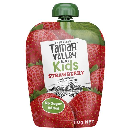 Tamar Valley Kids Greek Strawberry Yoghurt Pouch 110g