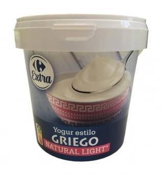 Yogur griego natural light Carrefour Extra 1 kg.