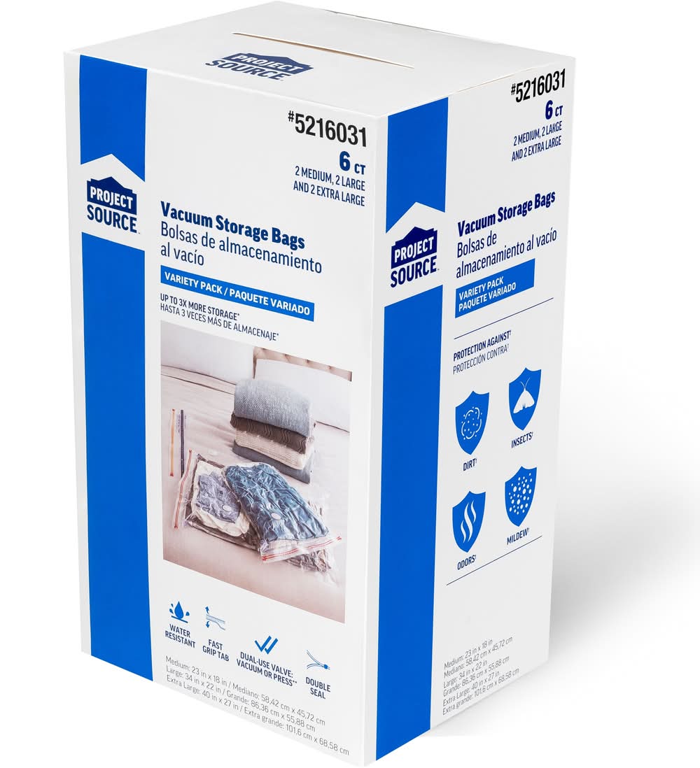 Project Source Variety Shrink-Pak 6 -Count X-large Heavy Duty Clear Vacuum Seal All-purpose Storage Bag ( 40-in H x 27-in W )