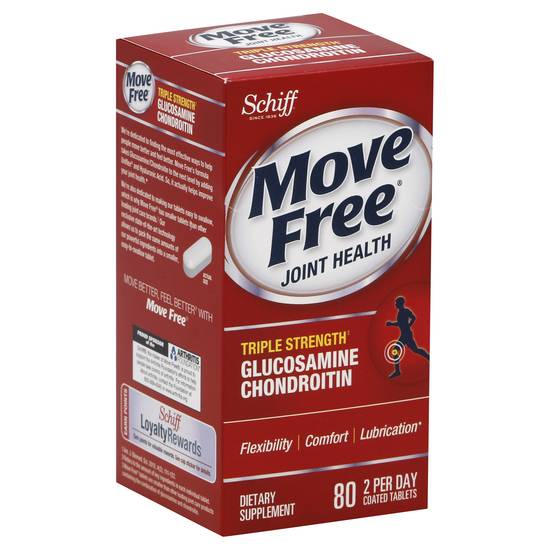 Schiff Move Free Glucosamine + Chondroitin Triple Strength Coated Tablets ( 80 ct)
