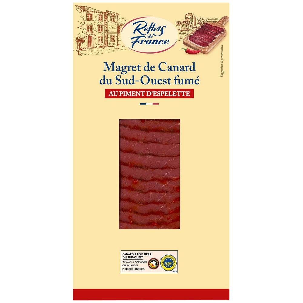 Reflets de France - Magret de canard du sud ouest fumé, piment d'espelette (90g)