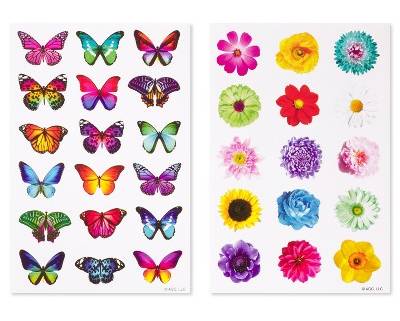 Carlton Cards Butterflies & Flowers Stickers (132 ct)