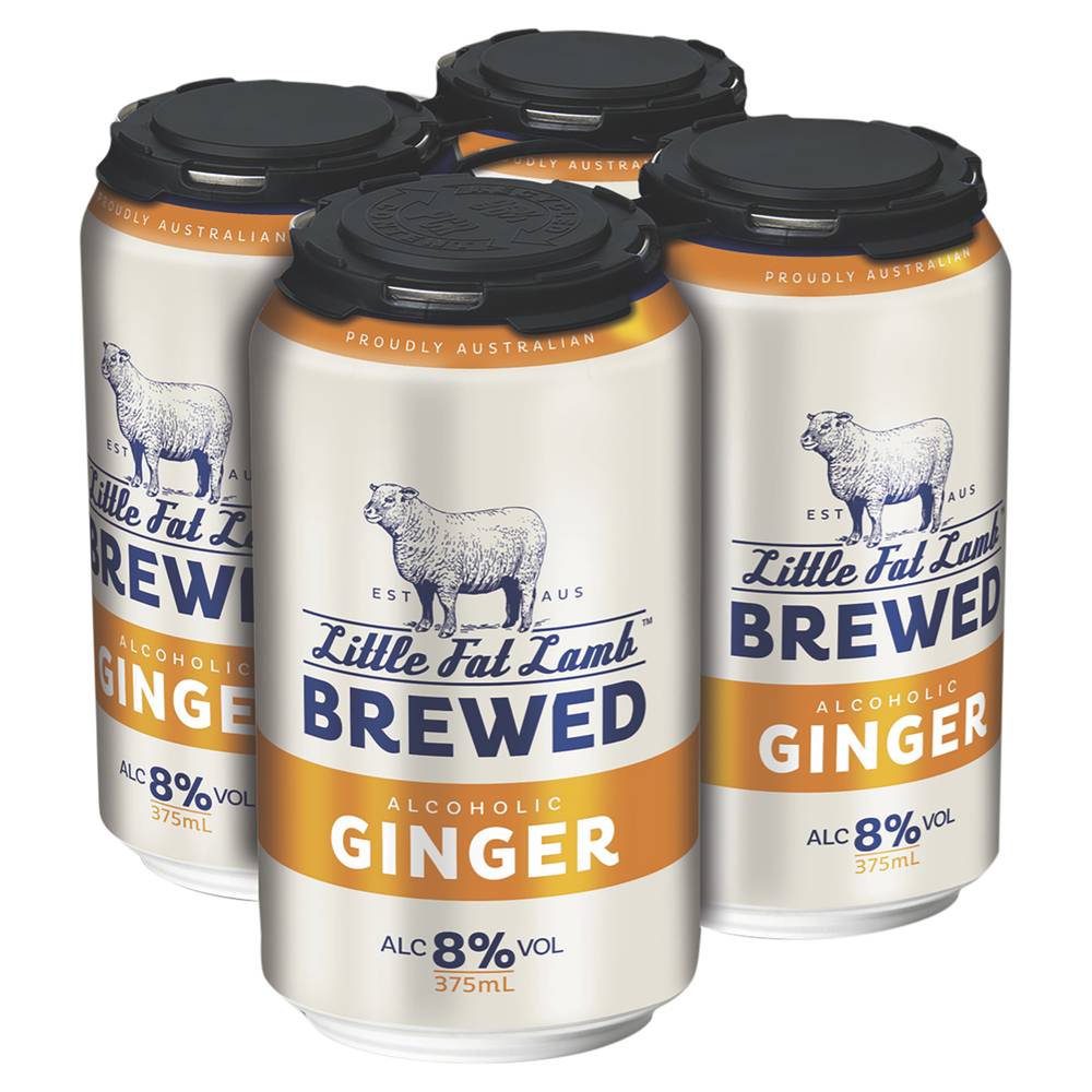 Little Fat Lamb Brewed Ginger Can 375mL X 4 pack