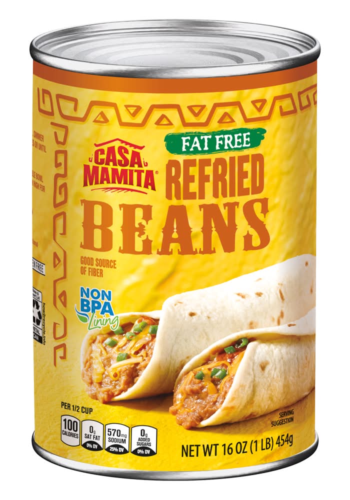Casa Mamita Fat Free Refried Beans (16 oz)