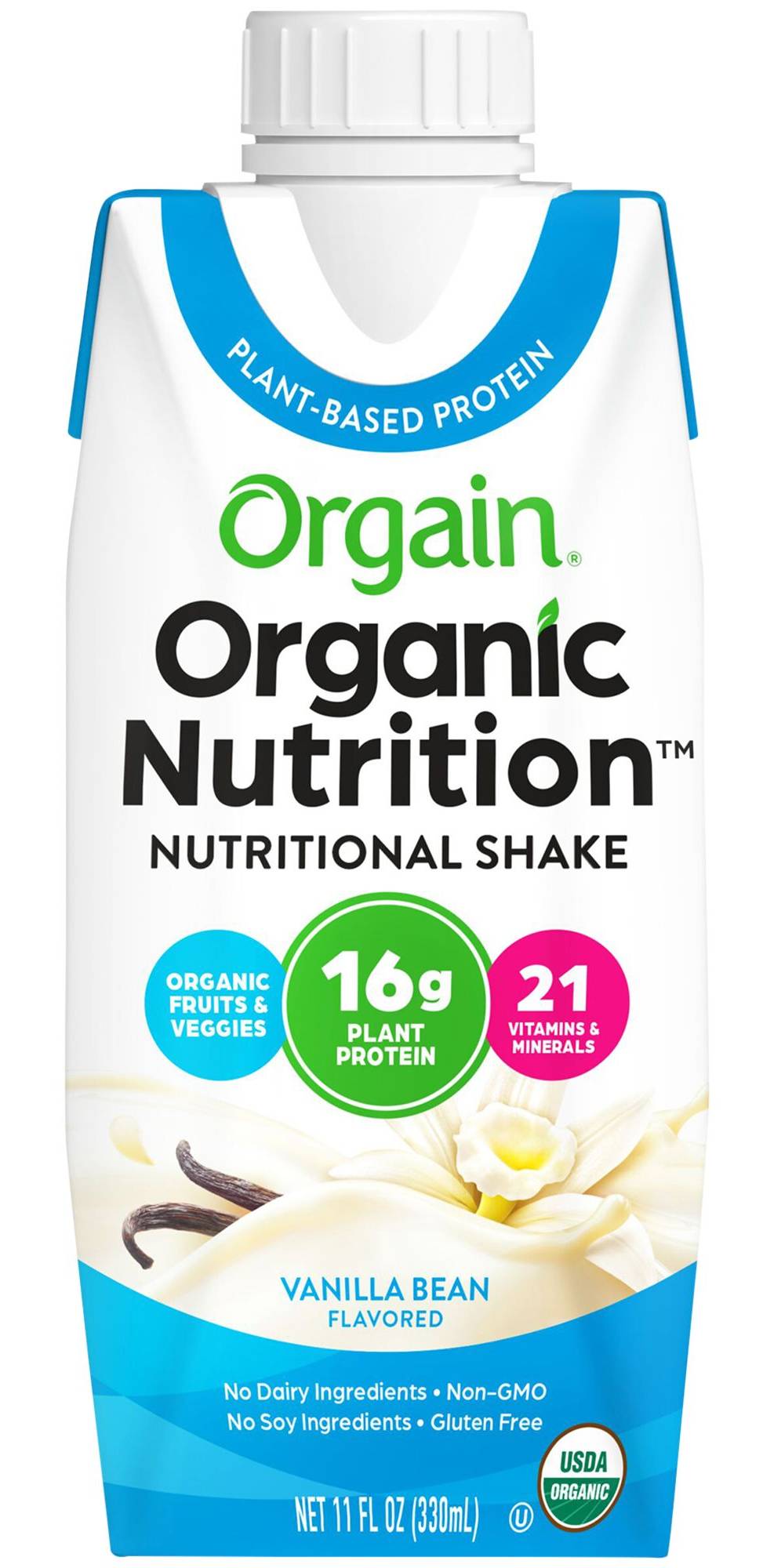 Organic Plant-Based Vegan All-In-One Protein Shake - Vanilla Bean (1 Drink)