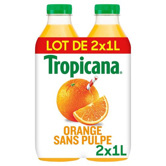 Tropicana - 100% Oranges pressées sans pulpe( 2 pièce )