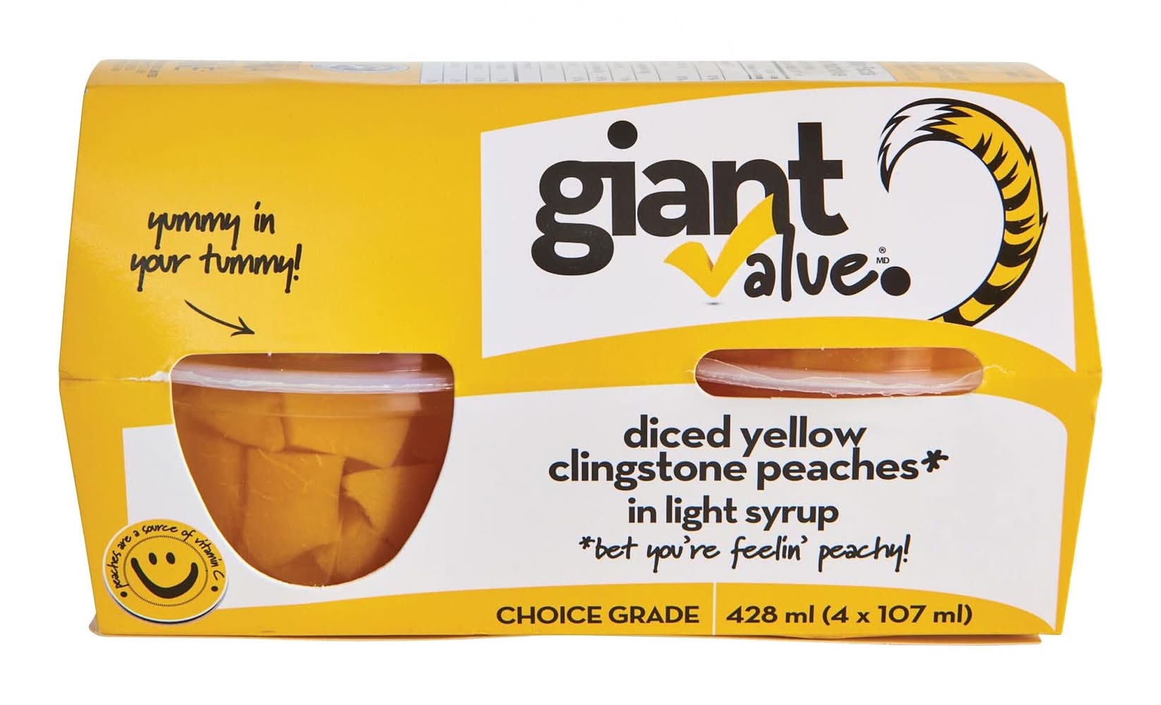 Giant Value Diced Clingstone Peaches (4 x 107 ml)