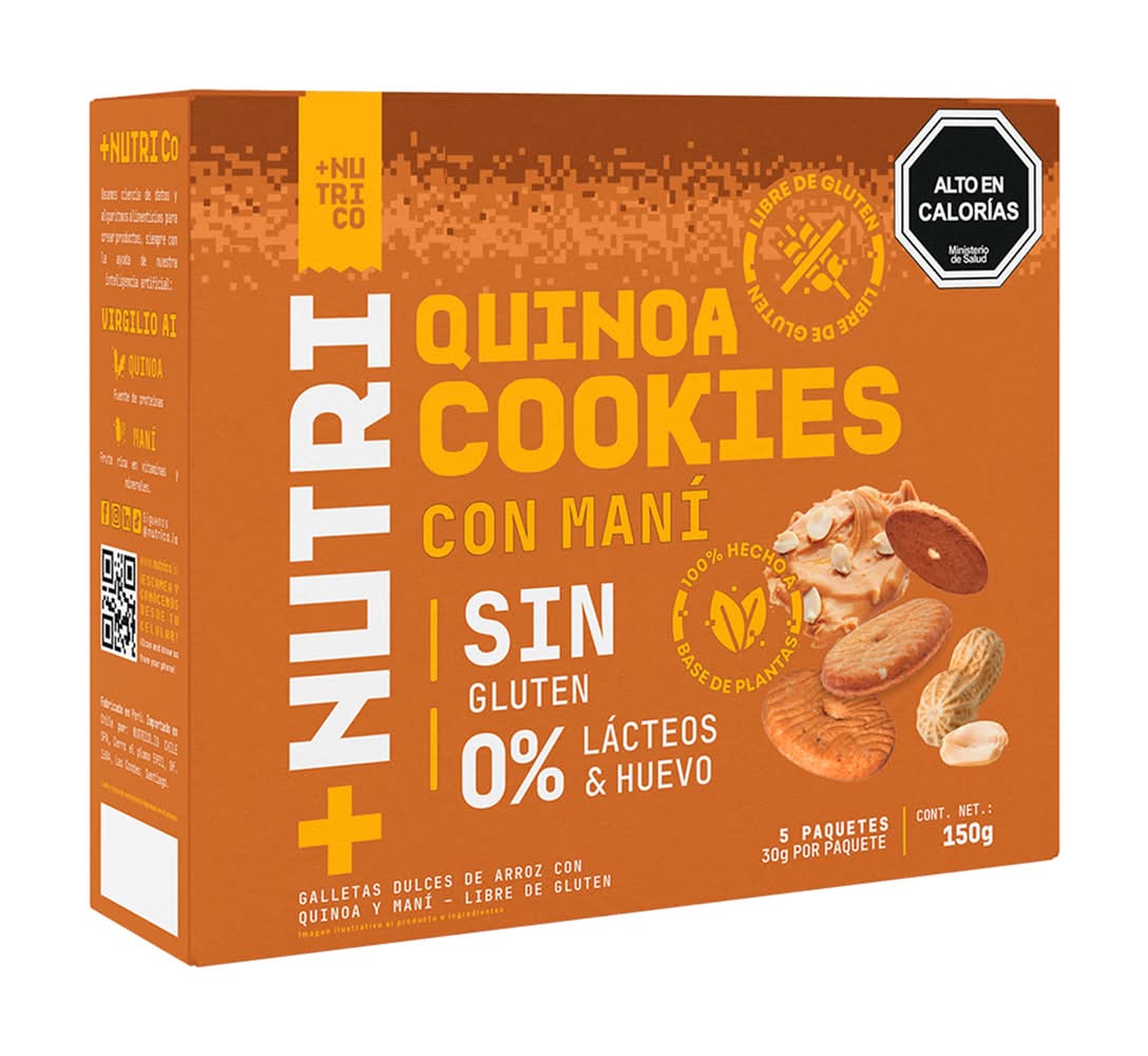Quinoa Cookies Nutrico Sin Gluten Mani 150 g