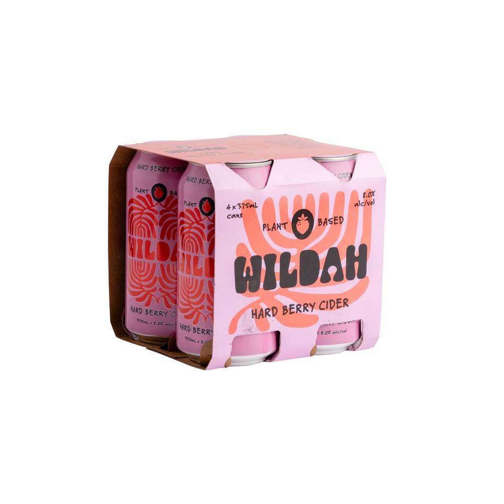 Wildah Hard Berry Cider Can 375mL X 4 pack