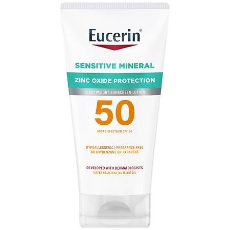 Eucerin Sensitive Mineral Spf 50 Sunscreen Lotion With Zinc Oxide Protection (4 fl oz)