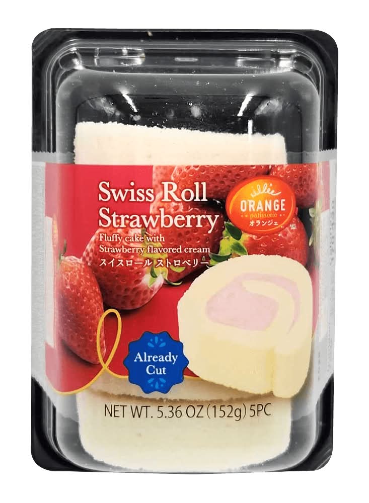 Orange Swiss Roll Cake, Strawberry (5.36 oz, 5 ct)