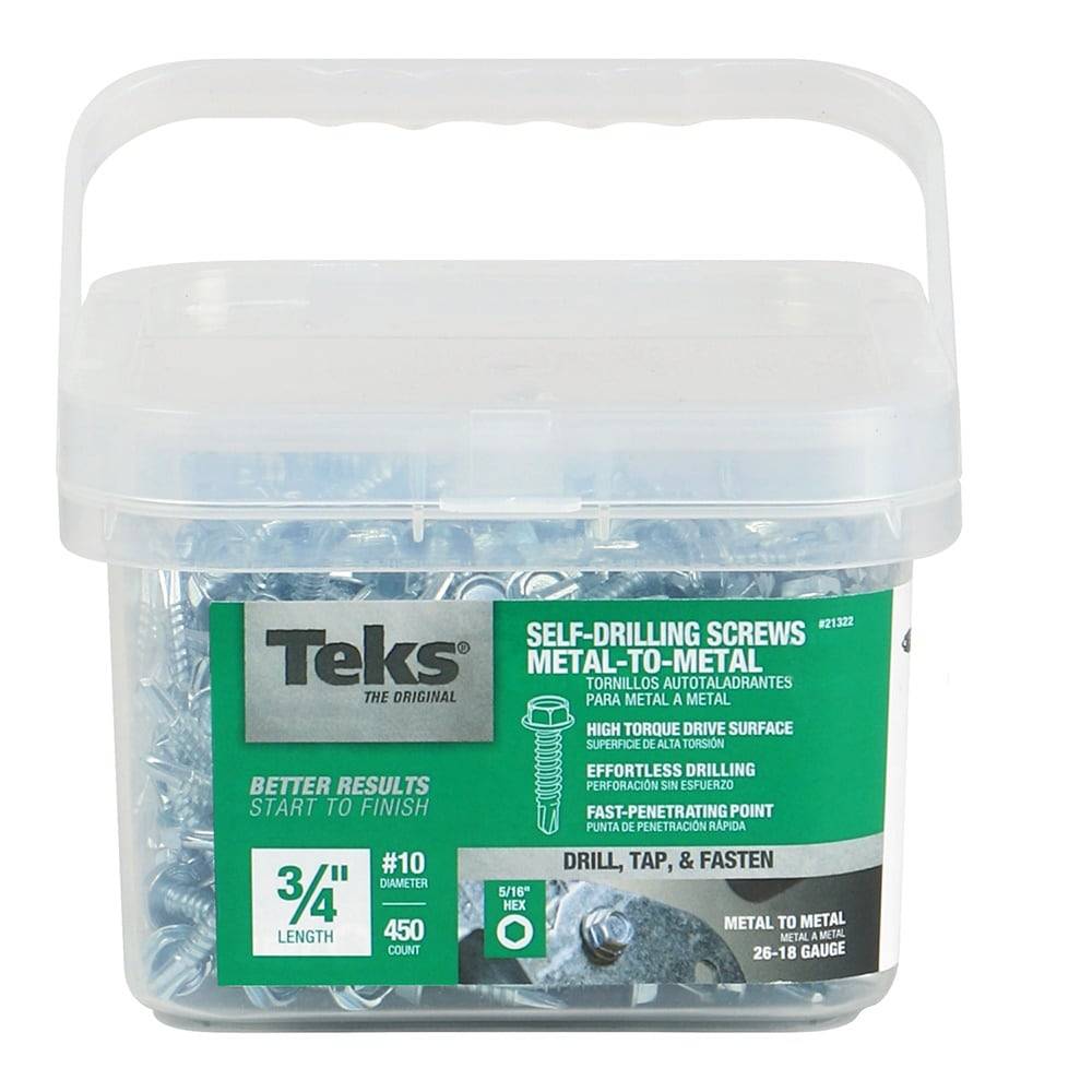 Teks #10 x 3/4-in Socket Hex-Drive Self-tapping Sheet Metal Screws (450-Count) | 21322