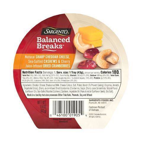 Sargento BB Sharp Cheddar & Cashews