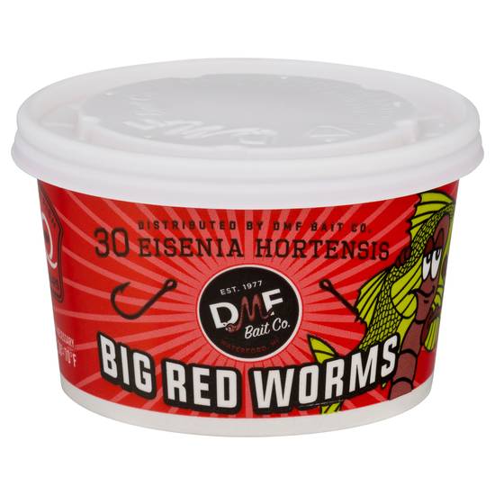 Dmf Bait Co. Big Red Worms (30 ct)