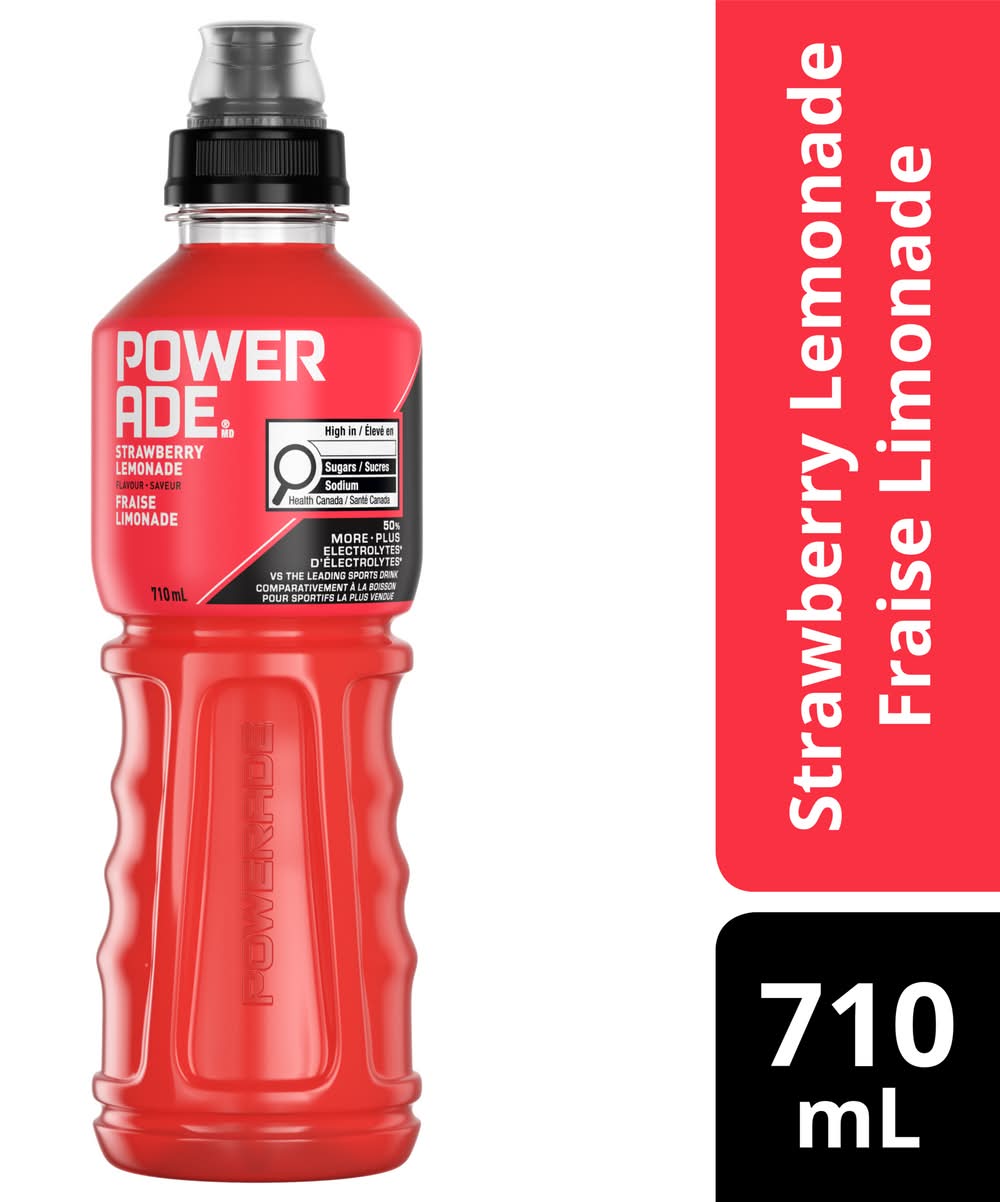 Powerade Electrolyte Drink, Strawberry Lemonade (710 ml)