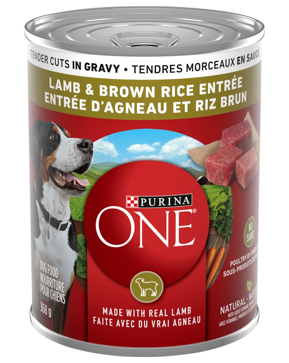 Purina One Tender Cuts in Gravy Wet Dog Food, Lamb & Brown Rice (368 g)