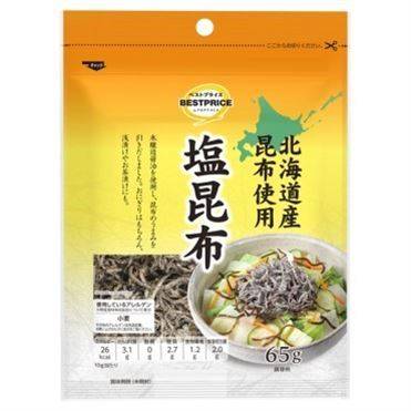 トップバリュ ベストプライス 塩昆布 65g4549741147545