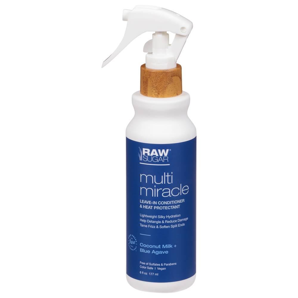 Raw Sugar Multi Miracle Coconut Milk + Blue Agave Leave-In Conditioner & Heat Protectant (6 fl oz)