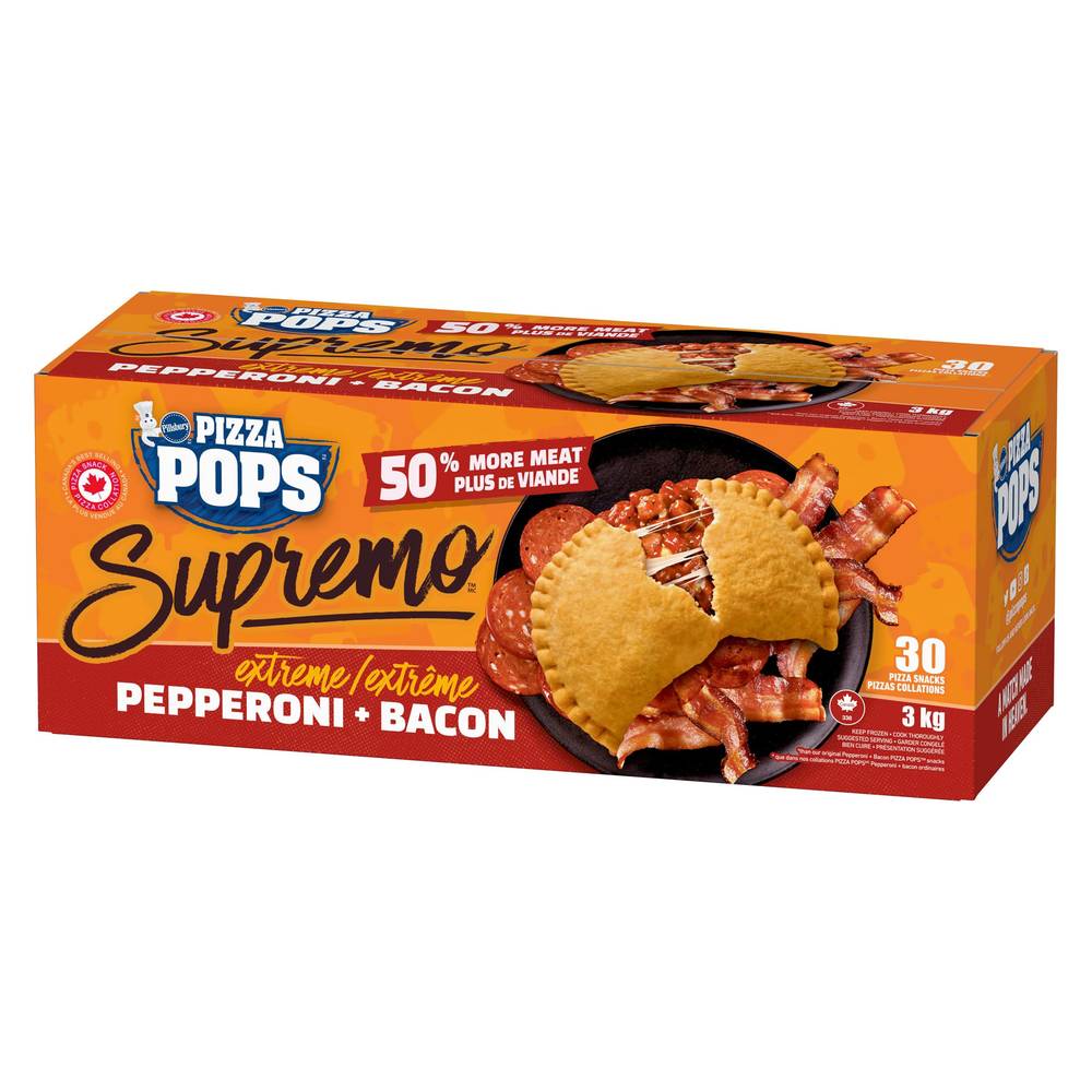 Pillsbury Pizza Pop Supremo Extreme Pepperoni + Bacon, 30-Count