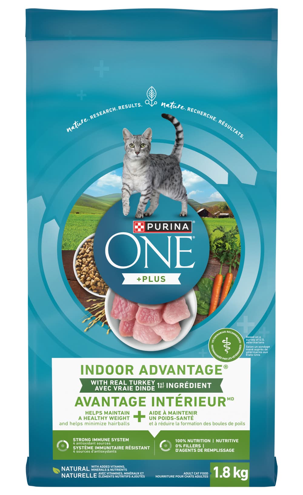 Purina One Indoor Advantage Turkey Dry Cat Food (1.8 kg)