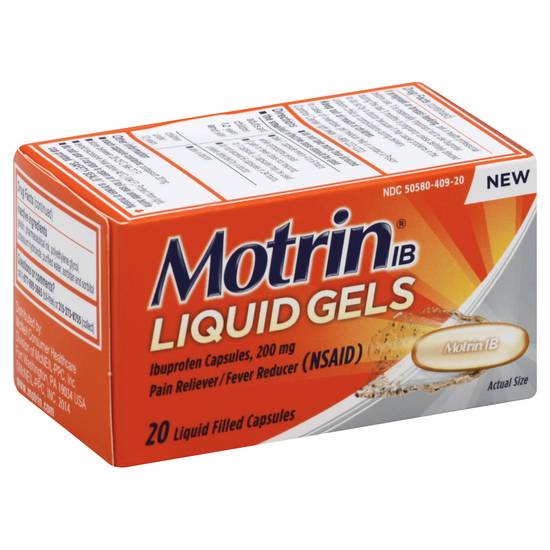 Motrin Ibuprofen Liquid Gels, (20 ct)