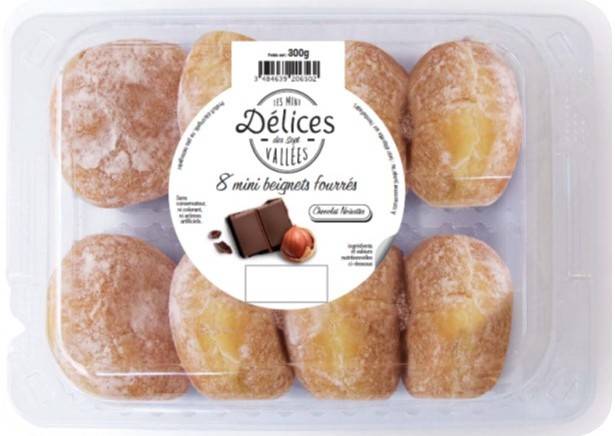 Délices des 7 Vallées - Mini beignets fourrés chocolat noisettes (8 piéces)