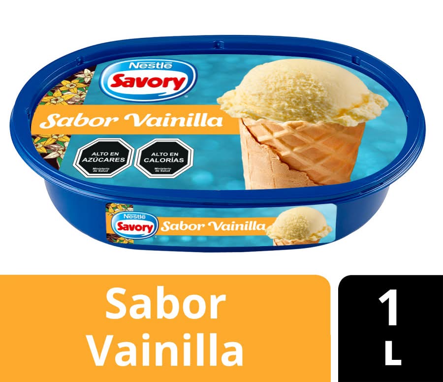 Savory · Helado cremoso de leche cassata endulzado con sucralosa - Vainilla (1 L)